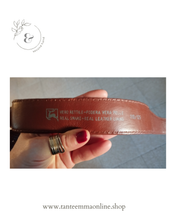 Load image into Gallery viewer, belt in real leather and true reptile - brown, beige and dark brown - woman Tante Emma Online