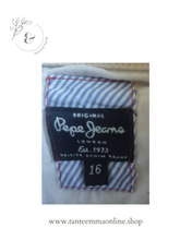 Load image into Gallery viewer, Long sleeve polo - striped grey and blue - Boy - Pepe Jeans - size 16 years Tante Emma Online