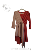 Load image into Gallery viewer, Long sleeve mini dress - pink and bordeaux - woman - size XS/S Tante Emma Online