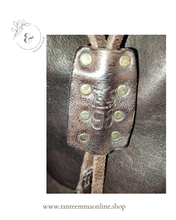 Load image into Gallery viewer, Shoulder bucket bag - brown and dark brown - real leather - handcrafted in Italy - A.S. 98 Tante Emma Online