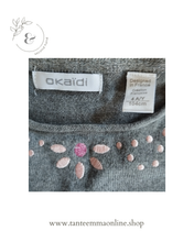 Load image into Gallery viewer, Sweater with flowers decoration - Gray - Okaidi - girl - 4 years - 104 cm
