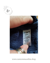 Load image into Gallery viewer, blue sweater with Nordic pattern - boy - spring autumn - 100% cotton - 12 months Tante Emma Online
