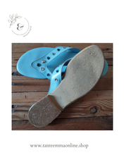 Load image into Gallery viewer, Flip Flops in turquise leather - summer - size 38 - Lou Lou Tante Emma Online

