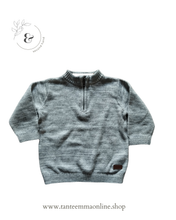 Load image into Gallery viewer, grey sweater with zip - boy - 100% cotton - H&amp;M - size 9/12 months - spring autumn Tante Emma Online
