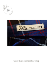 Load image into Gallery viewer, Long skirt tartan style - blu - Zara - size M
