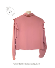 Load image into Gallery viewer, Short pink shirt - volant - poliestere - spring summer - size S
