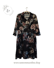 Load image into Gallery viewer, Midi dress - elegant and unconventional - 3/4 sleeves - spring summer - 100% polyester - Susy Mix Tante Emma Online
