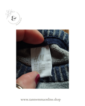 Load image into Gallery viewer, blue and grey striped sweater with patches on the elbows - boy - 100% cotton - H&amp;M - spring and autumn Tante Emma Online
