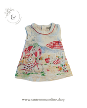 Load image into Gallery viewer, Dress - front design and white and pink stripes at the back - cotton - Mayoral - girl - 9 months
