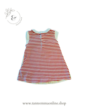 Load image into Gallery viewer, Dress - front design and white and pink stripes at the back - cotton - Mayoral - girl - 9 months
