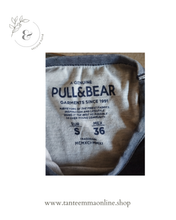 Load image into Gallery viewer, Short sleeve t-shirt - striped - light and dark blue - Pull &amp; Bear - size S
