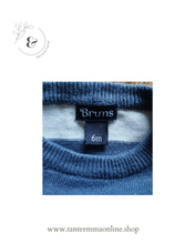 Load image into Gallery viewer, set baby sweater and pants - White and blue striped sweater  Brums 100% cotton- blue pants Baby Gap 100% cotton - size 6/12 months Tante Emma Online
