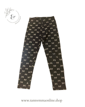 Load image into Gallery viewer, Leggins - black with golden ribbons - Blukids - girl - 6/7 years - 122 cm

