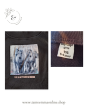 Load image into Gallery viewer, Brown sweatshirt with horses - Dopodopo - girl - 5/6 years
