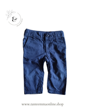 Load image into Gallery viewer, set baby sweater and pants - White and blue striped sweater  Brums 100% cotton- blue pants Baby Gap 100% cotton - size 6/12 months Tante Emma Online
