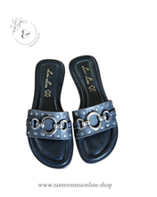 Load image into Gallery viewer, Sandals - black real leather - with buckles and studs - woman - summer - Lou Lou - size 38 Tante Emma Online
