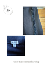 Load image into Gallery viewer, Leggins - black with strip of rhinestones - spring autumn - cotton - size 7/8 years 128 cm
