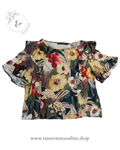 Load image into Gallery viewer, t-shirt - floreal pattern - Zara - 100% viscosa - Size XS
