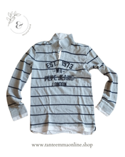 Load image into Gallery viewer, Long sleeve polo - striped grey and blue - Boy - Pepe Jeans - size 16 years Tante Emma Online

