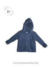 Load image into Gallery viewer, Grey removable hooded cardigan - 100% cotton - boy - size 12 months, 74 cm - Obaibi Tante Emma Online
