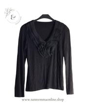Load image into Gallery viewer, Long sleeve underjacket t-shirt - black - viscosa - size M
