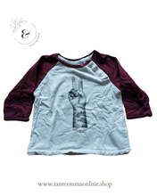 Load image into Gallery viewer, Long sleeve t-shirt - white and bordeaux - 100% cotton - Zara boys - size 3/6 months Tante Emma Online

