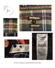 Load image into Gallery viewer, Green plaid shirt - tiger - Unisex - Desigual - 100% cotton
