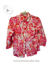 Load image into Gallery viewer, Shirt - woman - fantasy pattern - pink, white, fuchsia pink - Van Heusen - size XS Tante Emma Online
