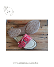 Load image into Gallery viewer, Sandals - red real leather - summer - buckles - woman - size 38 Tante Emma Online
