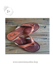 Load image into Gallery viewer, Flip Flops in brown leather - summer - Lou Lou - size 38 Tante Emma Online

