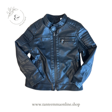 Load image into Gallery viewer, Eco leather jacket - black - girl - 4/5 years
