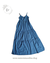 Load image into Gallery viewer, Sleeveless long dress - Blu - summer - woman - cotton - size 36

