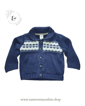 Load image into Gallery viewer, blue sweater with Nordic pattern - boy - spring autumn - 100% cotton - 12 months Tante Emma Online
